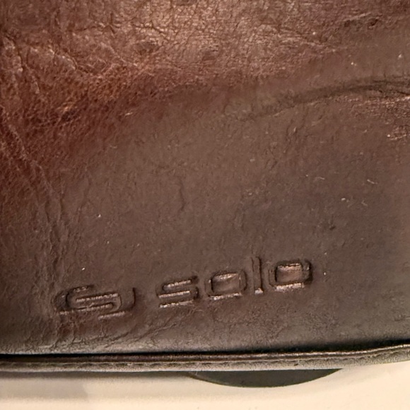 Solo New York Leather Briefcase Computer Roller Bag Style D529-3 Brown W Strap - Picture 2 of 16